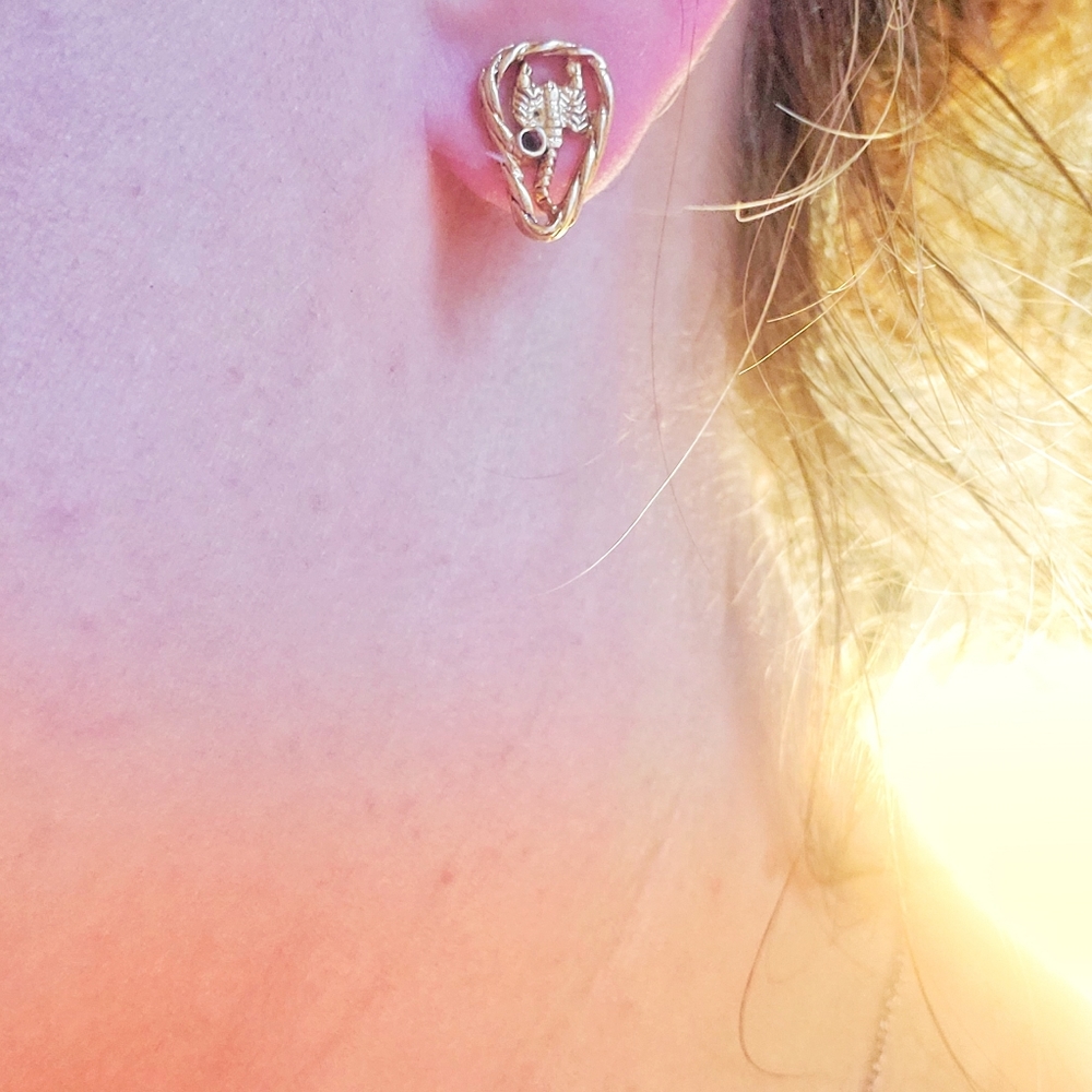 Vintage Scorpio Earrings - Picture 3 of 3